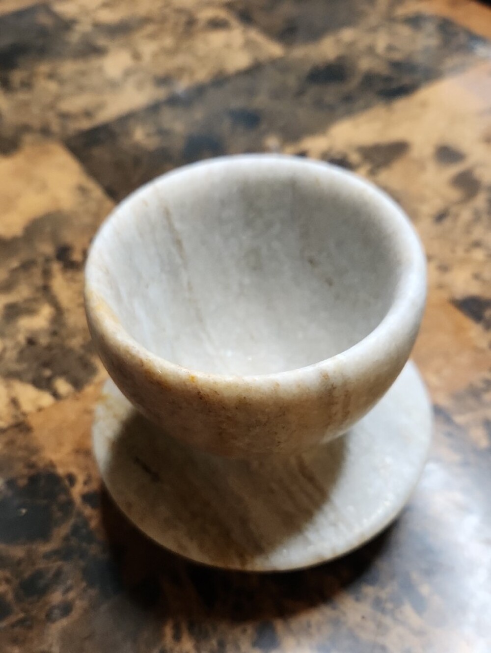 Butter Bell-Minimum Beige Marble Jar and Mortar Set - Picture 5 of 14